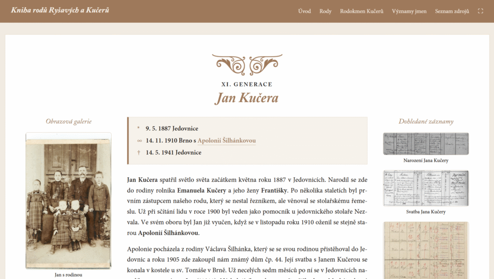 interaktivní kniha rodu